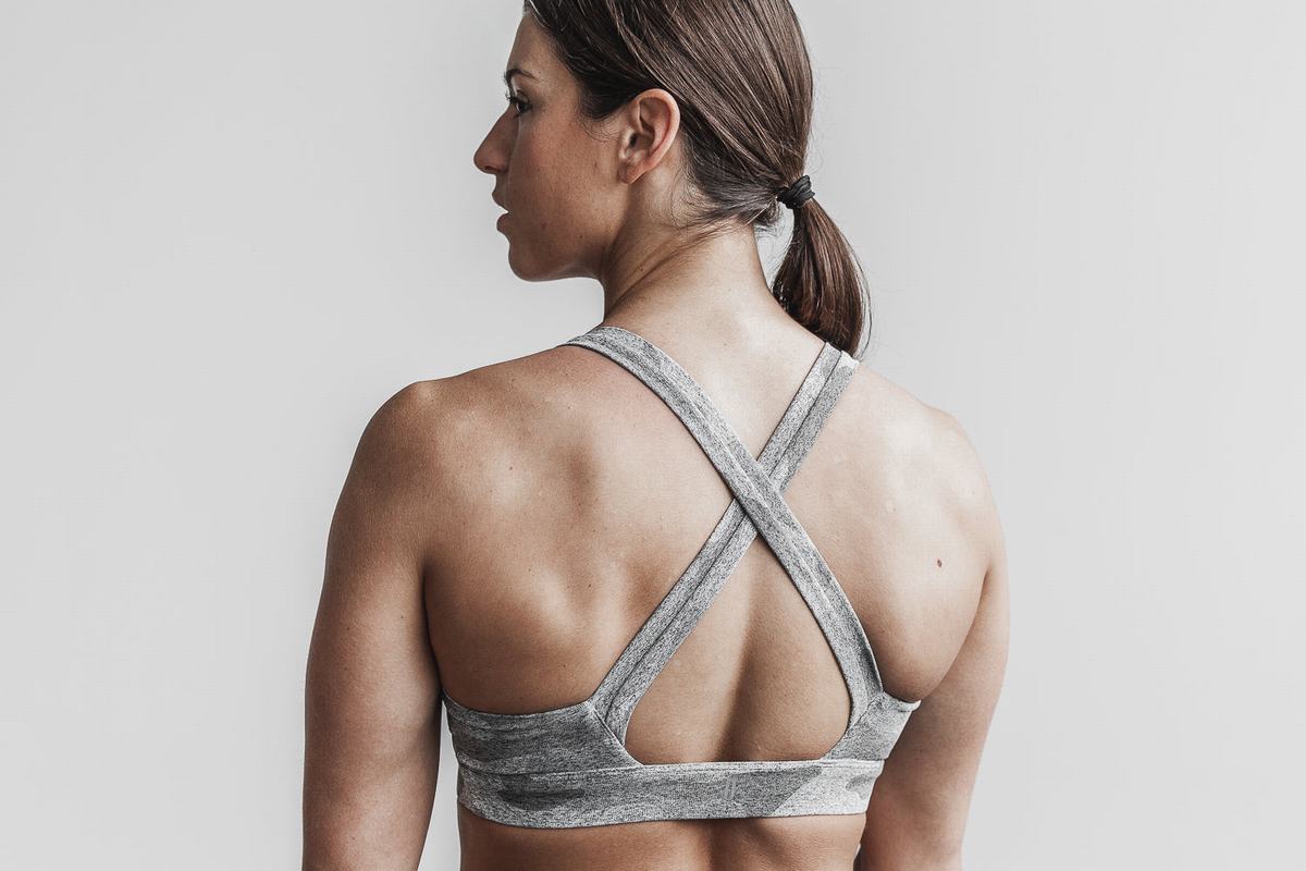 Nobull Pace Plush Heather Women's Sports Bras White Camo | Australia (OU2784)